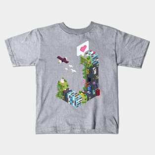 Pac Man Crossy Road Isometric City Kids T-Shirt